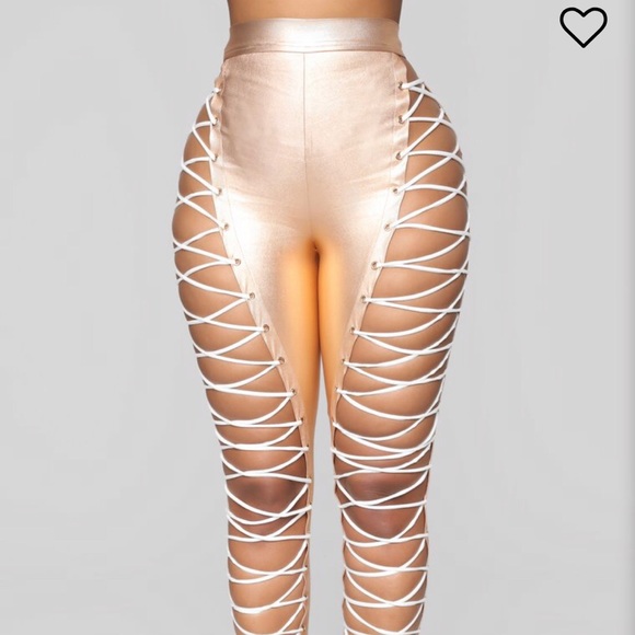Shine of the night Lace up Pants - Rose Gold - Picture 1 of 1